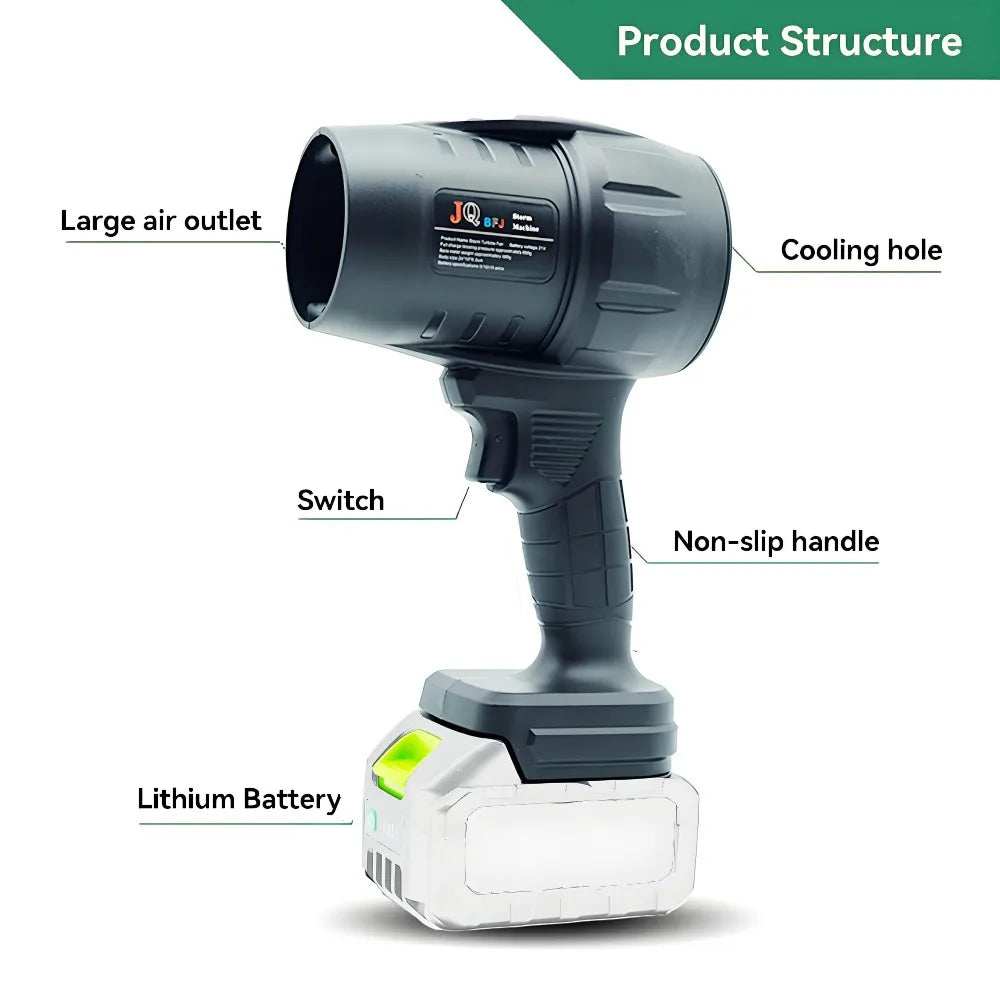 Unleash the Power: High-Performance Turbo Air Blower with 21V Battery for Effortless Cleaning of Leaves, Snow, and Sand